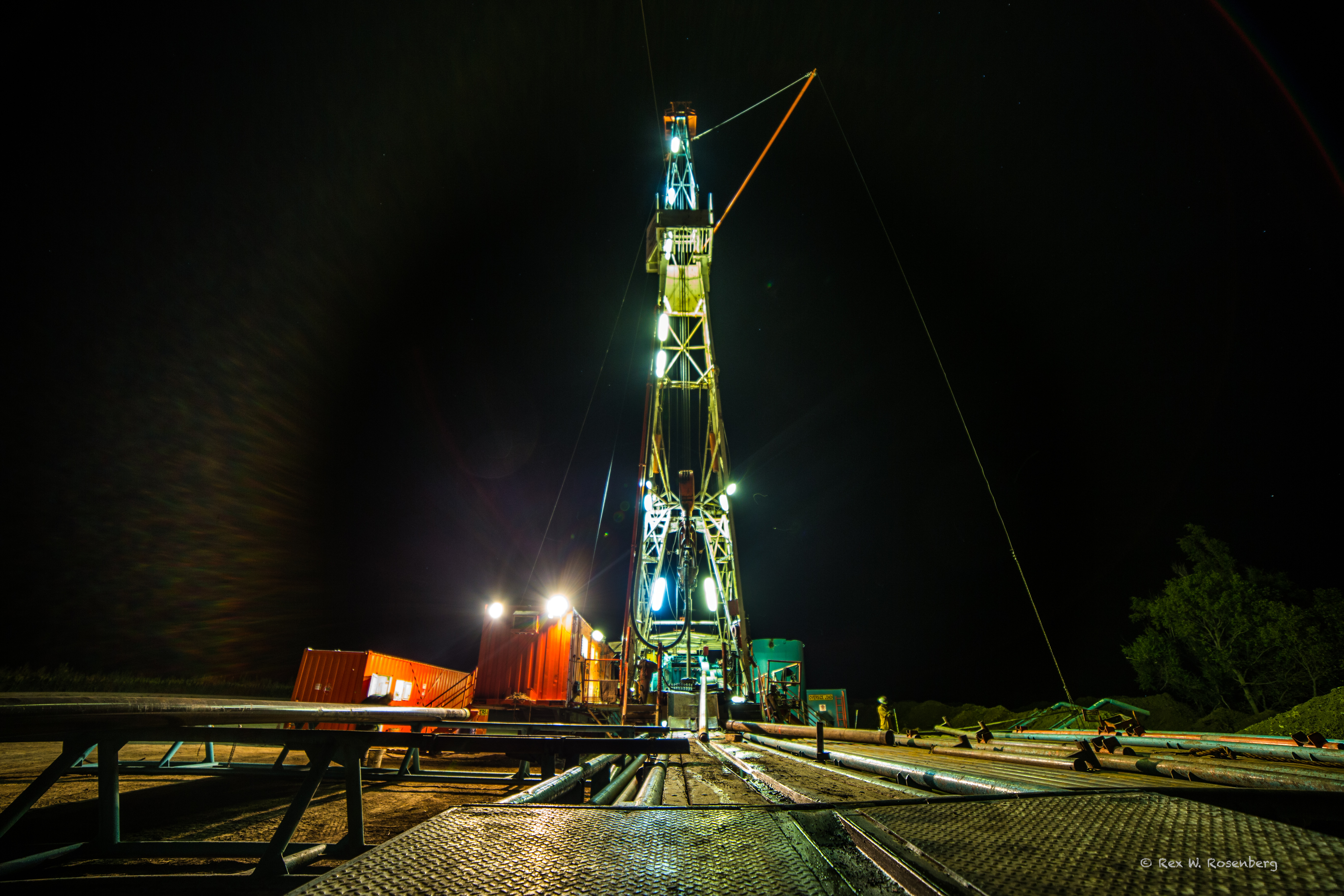 Rig 3 At Night Southwind Drilling Inc 